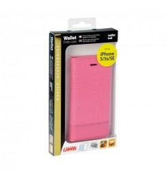 Wallet Folio Case, cover a libro - Apple iPhone 5 / 5S / SE - Cherry