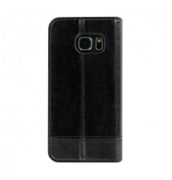 Wallet Folio Case, cover a libro - Samsung Galaxy S6 Edge - Nero