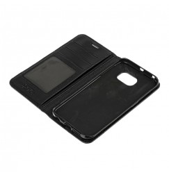 Wallet Folio Case, cover a libro - Samsung Galaxy S6 Edge - Nero