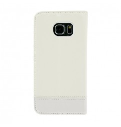 Wallet Folio Case, cover a libro - Samsung Galaxy S6 Edge - Bianco