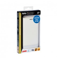 Wallet Folio Case, cover a libro - Samsung Galaxy S6 Edge - Bianco