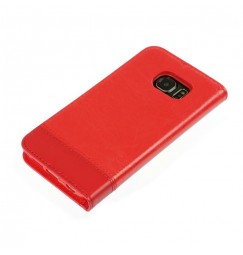 Wallet Folio Case, cover a libro - Samsung Galaxy S6 Edge - Rosso