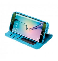 Wallet Folio Case, cover a libro - Samsung Galaxy S6 Edge - Turchese