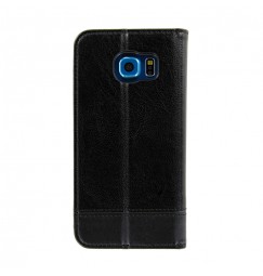 Wallet Folio Case, cover a libro - Samsung Galaxy S6 - Nero