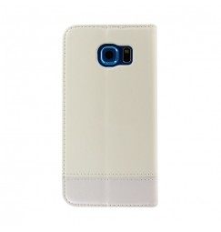 Wallet Folio Case, cover a libro - Samsung Galaxy S6 - Bianco