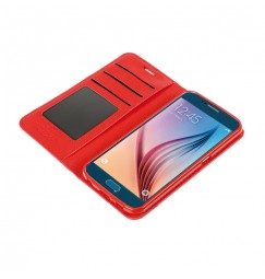 Wallet Folio Case, cover a libro - Samsung Galaxy S6 - Rosso