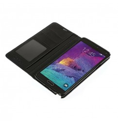 Wallet Folio Case, cover a libro - Samsung Galaxy Note 4 - Nero