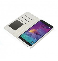 Wallet Folio Case, cover a libro - Samsung Galaxy Note 4 - Bianco