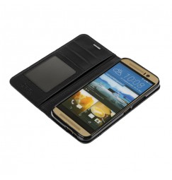 Wallet Folio Case, cover a libro - Htc One M9 - Nero