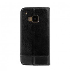 Wallet Folio Case, cover a libro - Htc One M9 - Nero