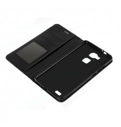 Wallet Folio Case, cover a libro - Huawei Mate 7 - Nero