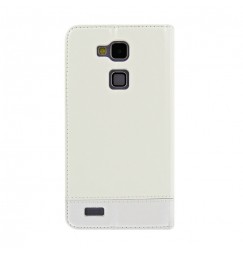 Wallet Folio Case, cover a libro - Huawei Mate 7 - Bianco