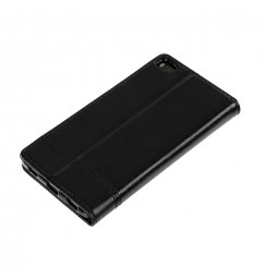 Wallet Folio Case, cover a libro - Huawei P8 - Nero