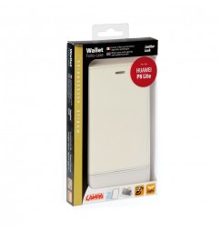 Wallet Folio Case, cover a libro - Huawei P8 Lite - Bianco