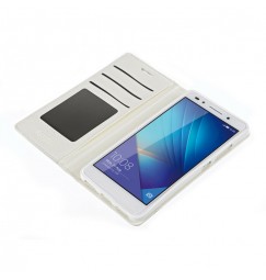 Wallet Folio Case, cover a libro - Huawei Honor 7 - Bianco