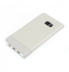 Wallet Folio Case, cover a libro - Samsung Galaxy S6 Edge+ - Bianco