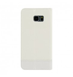 Wallet Folio Case, cover a libro - Samsung Galaxy S6 Edge+ - Bianco