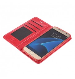 Wallet Folio Case, cover a libro - Samsung Galaxy S7 - Rosso