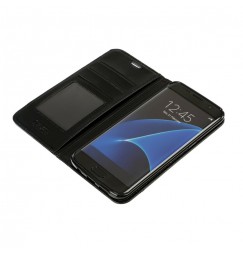 Wallet Folio Case, cover a libro - Samsung Galaxy S7 Edge - Nero