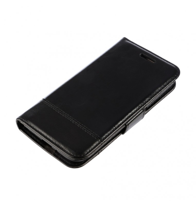 Wallet Folio Case, cover a libro - Samsung Galaxy J1 2016 - Nero