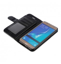 Wallet Folio Case, cover a libro - Samsung Galaxy J3 2016 - Nero