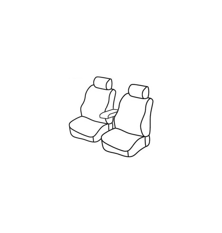 Set coprisedili Superior - Nero/Rosso - compatibile per Volkswagen Caddy (03/04>12/20) Dal 09/2010