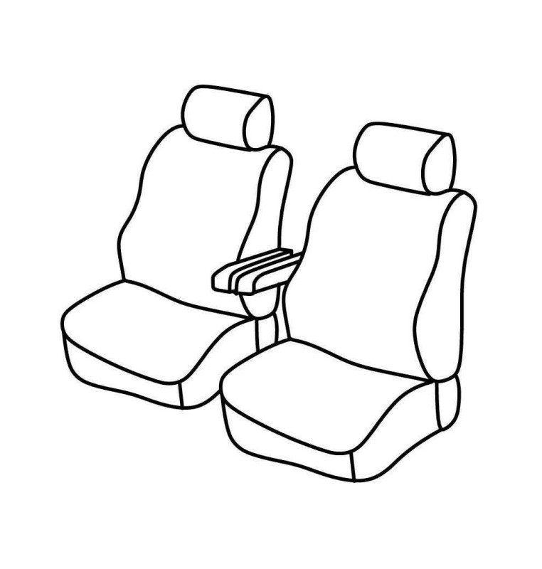 Set coprisedili Superior - Nero/Rosso - compatibile per Volkswagen Transporter T5 (04/03>03/15)