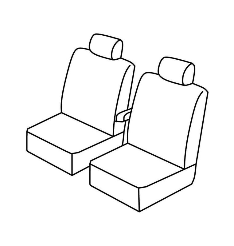 Set coprisedili Superior - Nero/Rosso - compatibile per Volkswagen Crafter (04/06>12/16)