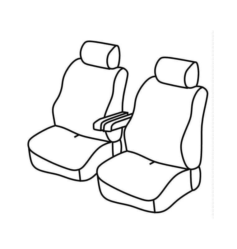 Set coprisedili Superior - Nero/Rosso - compatibile per Volkswagen Transporter T5 (04/03>03/15)