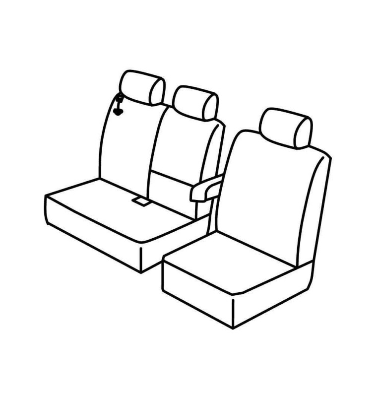 Set coprisedili Superior - Nocciola - compatibile per Fiat Doblò Cargo (01/15>07/22)  - Opel Combo (04/12>08/18)