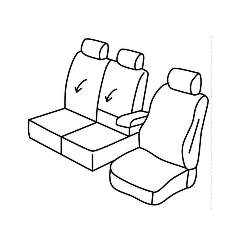 Set coprisedili Superior - Nocciola - compatibile per Citroen Berlingo Van (06/18>)  - Opel Combo Cargo (09/18>)  - Peugeot Part