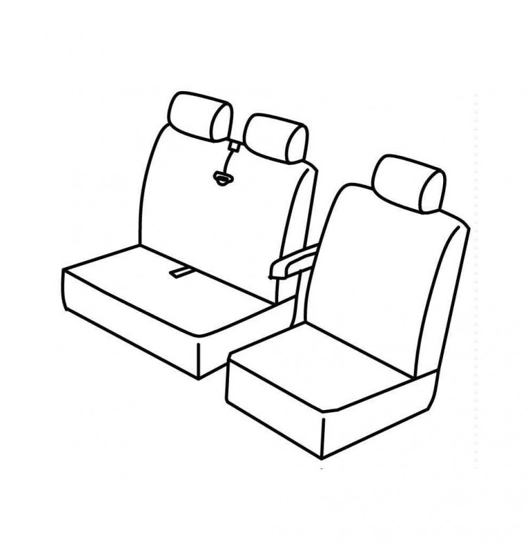 Set coprisedili Superior - Nero/Rosso - compatibile per Renault Master (09/19>)