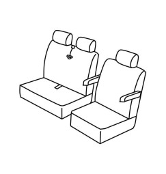 Set coprisedili Superior - Nero/Blu - compatibile per Volkswagen Transporter T5 (04/03>03/15) Dal 2010 - Volkswagen Transporter 