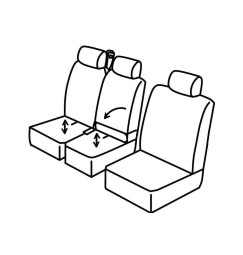 Set coprisedili Superior - Nero/Rosso - compatibile per Volkswagen Crafter (01/17>)