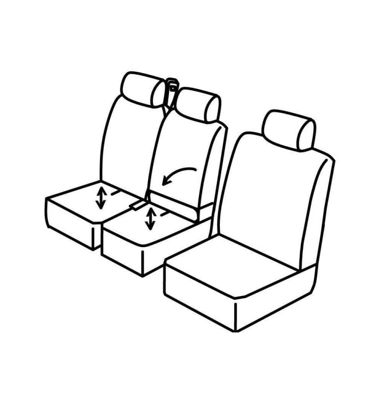 Set coprisedili Superior - Nero/Rosso - compatibile per Volkswagen Crafter (01/17>)
