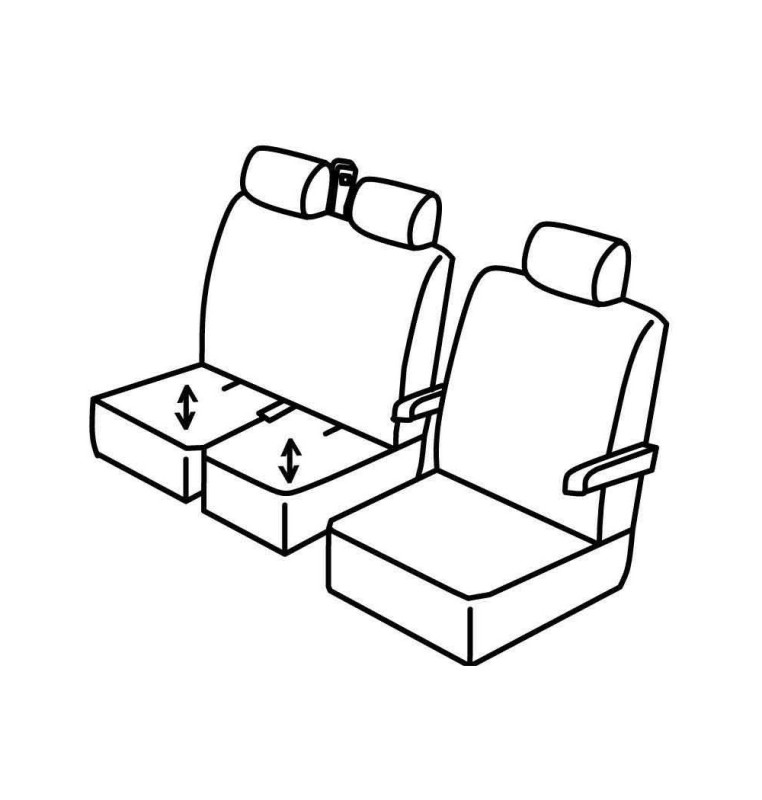 Set coprisedili Superior - Nero/Rosso - compatibile per Volkswagen Crafter (01/17>)