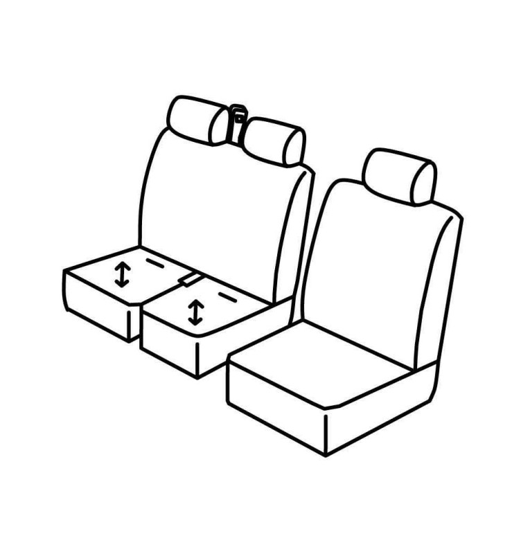 Set coprisedili Superior - Nero/Rosso - compatibile per Volkswagen Crafter (01/17>)