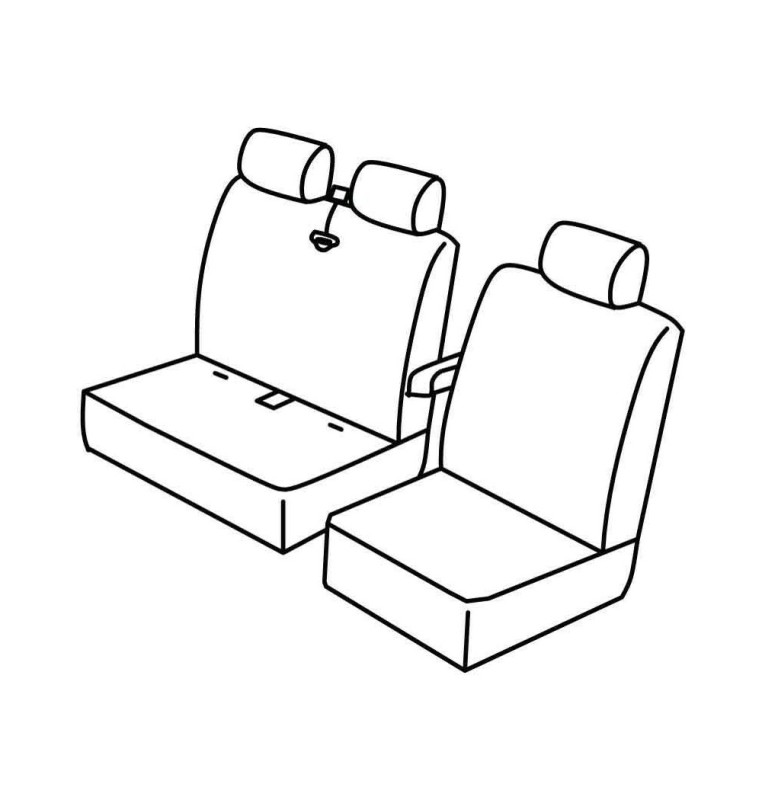 Set coprisedili Superior - Nero/Rosso - compatibile per Volkswagen Crafter (01/17>)