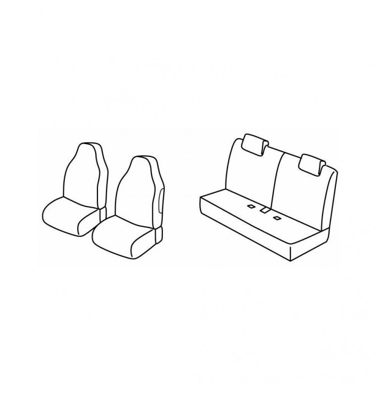 Set coprisedili Superior - Nocciola - compatibile per Citroen C1 5p (06/14>12/21)  - Citroen C1 Airscape 5p (06/14>05/18)