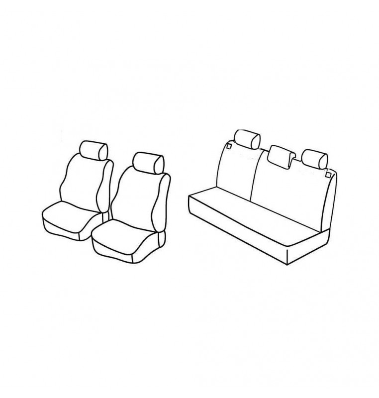 Set coprisedili Superior - Nocciola - compatibile per Dacia Sandero (01/13>01/21)  - Dacia Sandero Stepway (01/13>01/21)