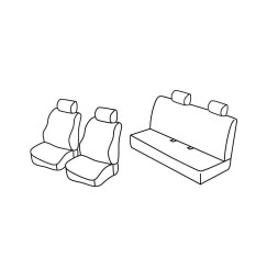 Set coprisedili Superior - Nocciola - compatibile per Fiat Panda (09/03>01/12)  - Fiat Panda Classic (02/12>12/12)