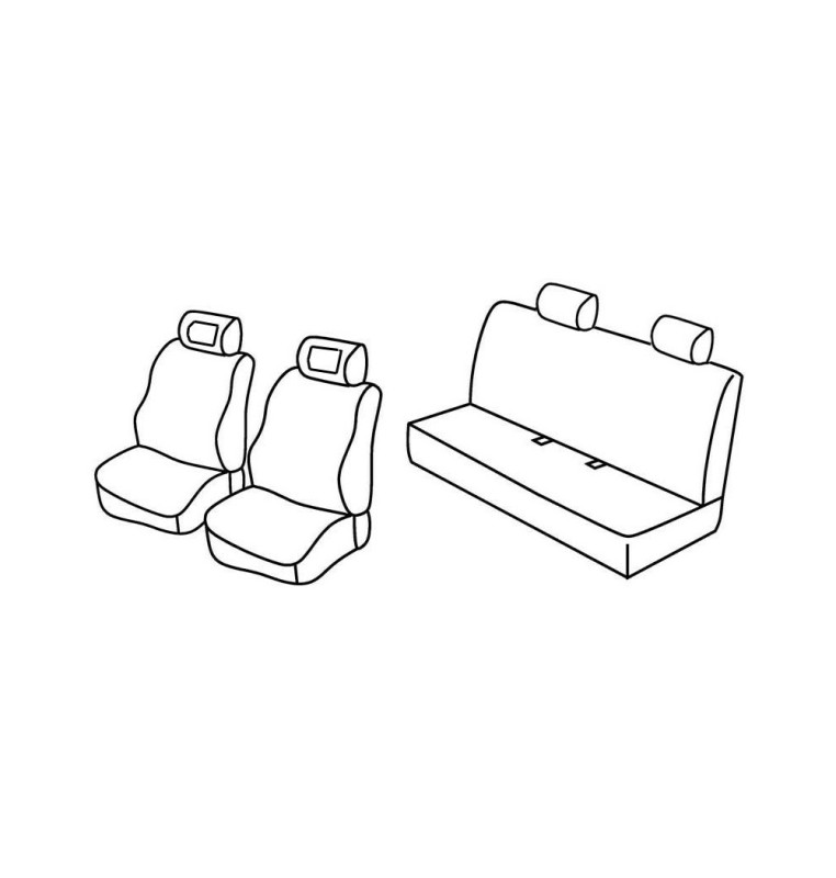 Set coprisedili Superior - Nocciola - compatibile per Fiat Panda (09/03>01/12)  - Fiat Panda Classic (02/12>12/12)