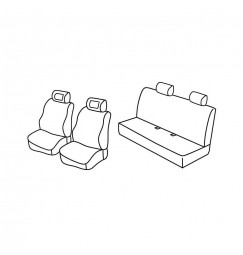 Set coprisedili Superior - Nero/Rosso - compatibile per Fiat Panda (09/03>01/12)  - Fiat Panda Classic (02/12>12/12)