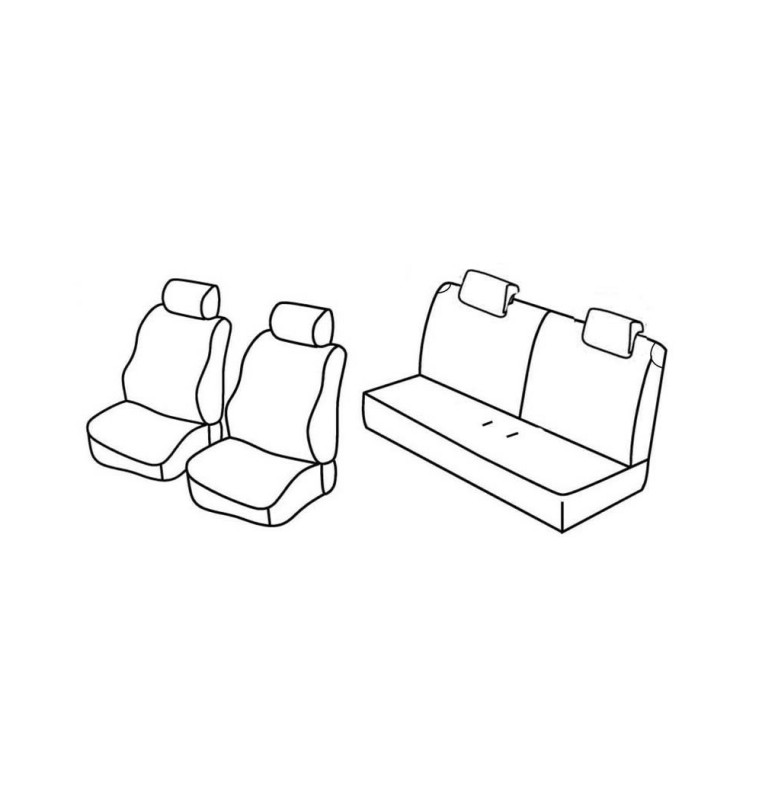 Set coprisedili Superior - Nocciola - compatibile per Fiat Panda (09/03>01/12)  - Fiat Panda Classic (02/12>12/12)