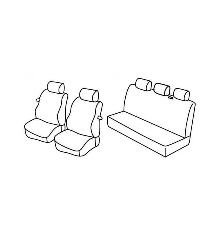 Set coprisedili Superior - Beige - compatibile per Fiat Punto 3p (09/99>04/03) fino al 2001