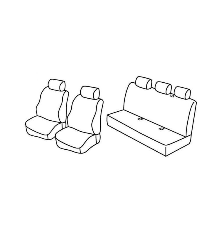 Set coprisedili Superior - Beige - compatibile per Fiat Punto 5p (09/99>04/03) fino al 2001