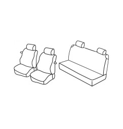 Set coprisedili Superior - Grigio/Nero - compatibile per Fiat Punto 3p (09/99>08/09) dal 2001