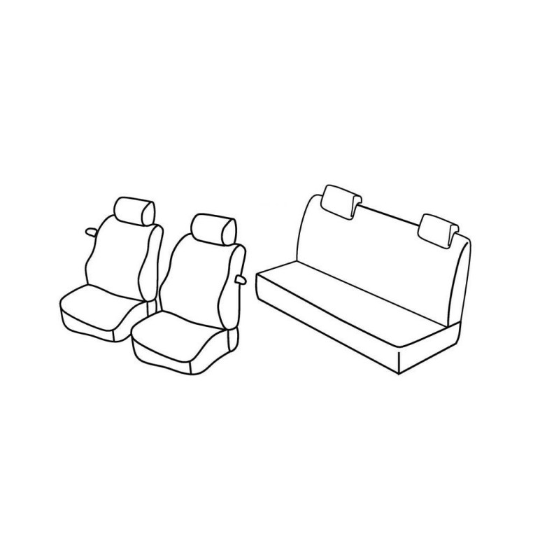 Set coprisedili Superior - Nocciola - compatibile per Fiat Punto 3p (09/99>08/09) dal 2001