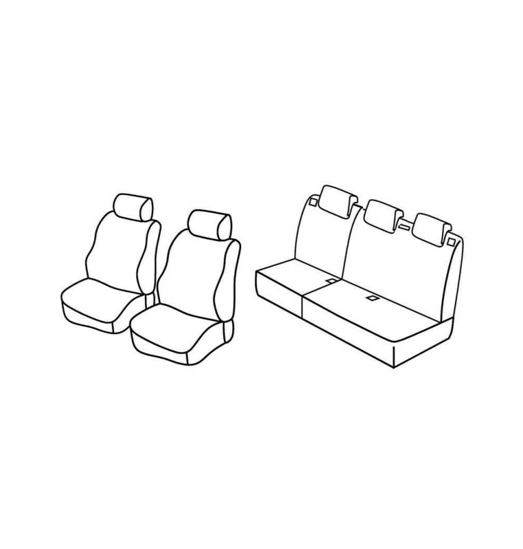 Set coprisedili Superior - Grigio/Nero - compatibile per Fiat Punto 5p (01/12>04/19)