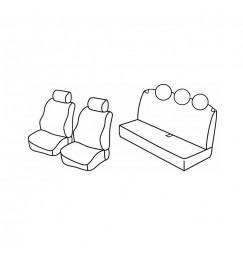 Set coprisedili Superior - Grigio/Nero - compatibile per Fiat Panda (02/12>)